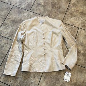 Adrianna Papell Cream Embroidered Jacket